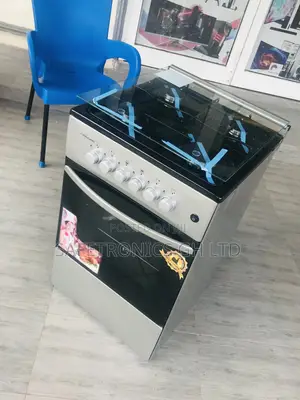 Gray 4 Gas Cooker Oven With Grill 50x50 Volcano Glass Lid