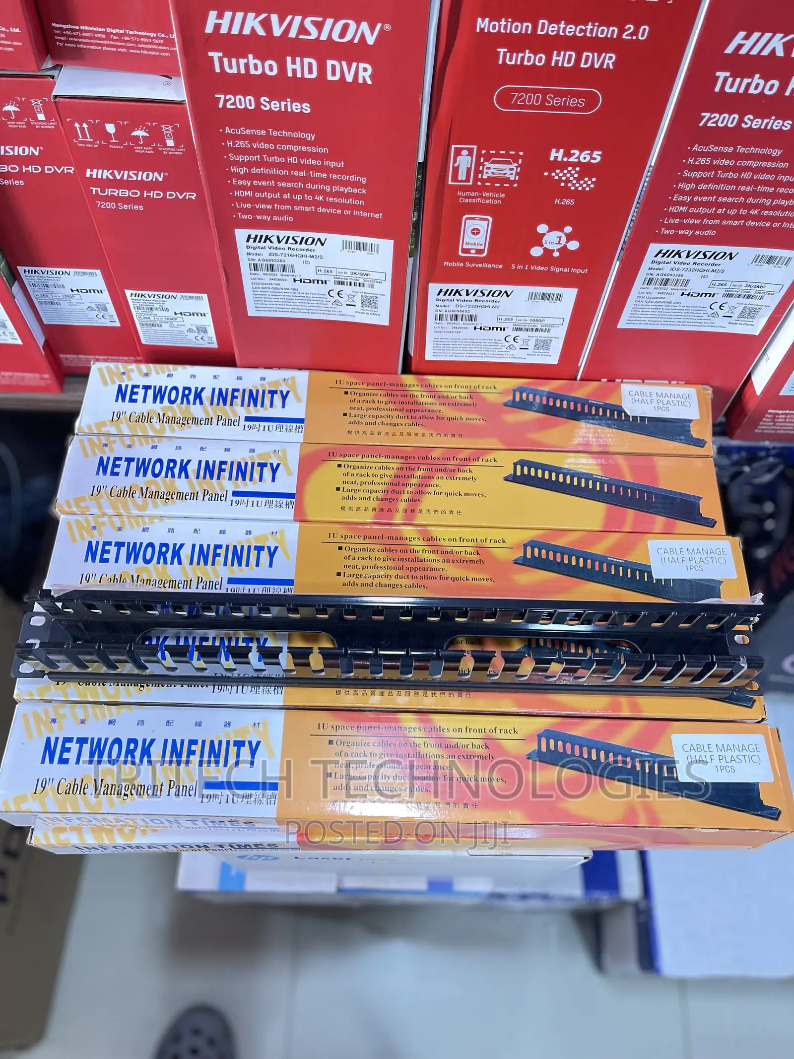 19" 1U Metal Network Cable Manager With Cover