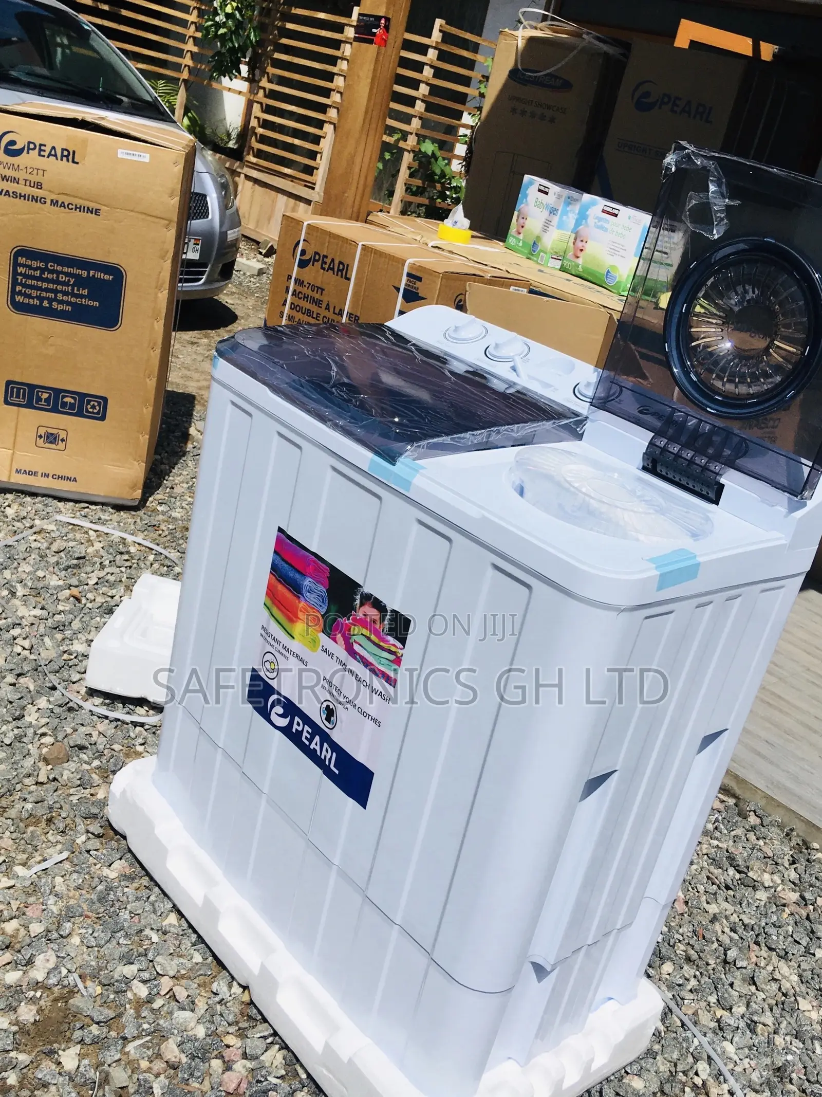 Electric 12kg Washingmachine Topload Pearl Semiautomatic