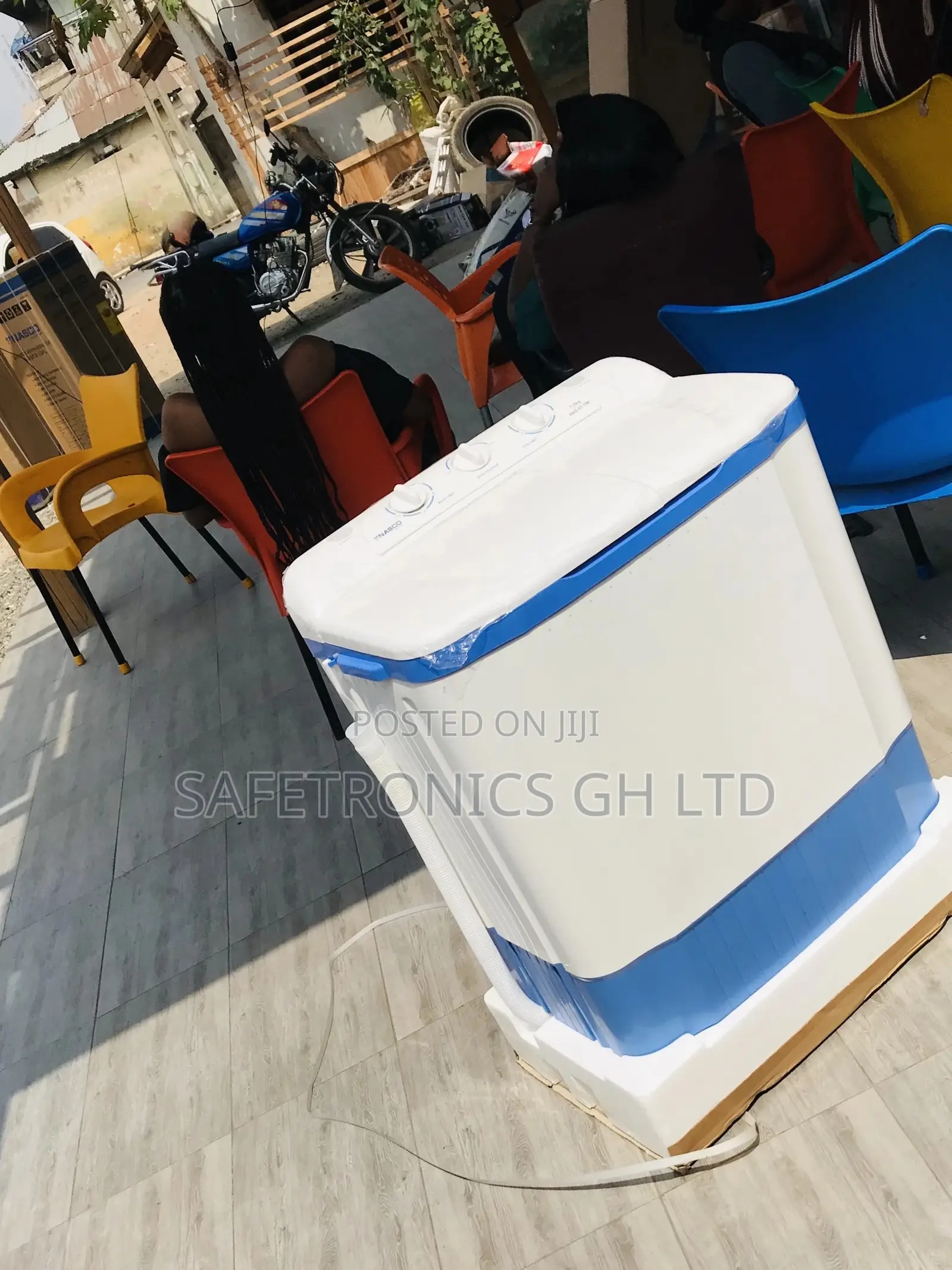 7kg Topload Washingmachine Nasco White/Blue Semiautomatic