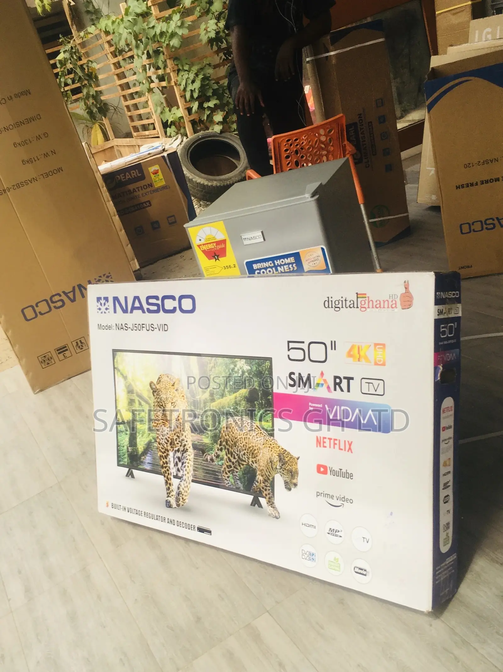 50 Inches Glossy Led Smart Black Electric Nasco Tv