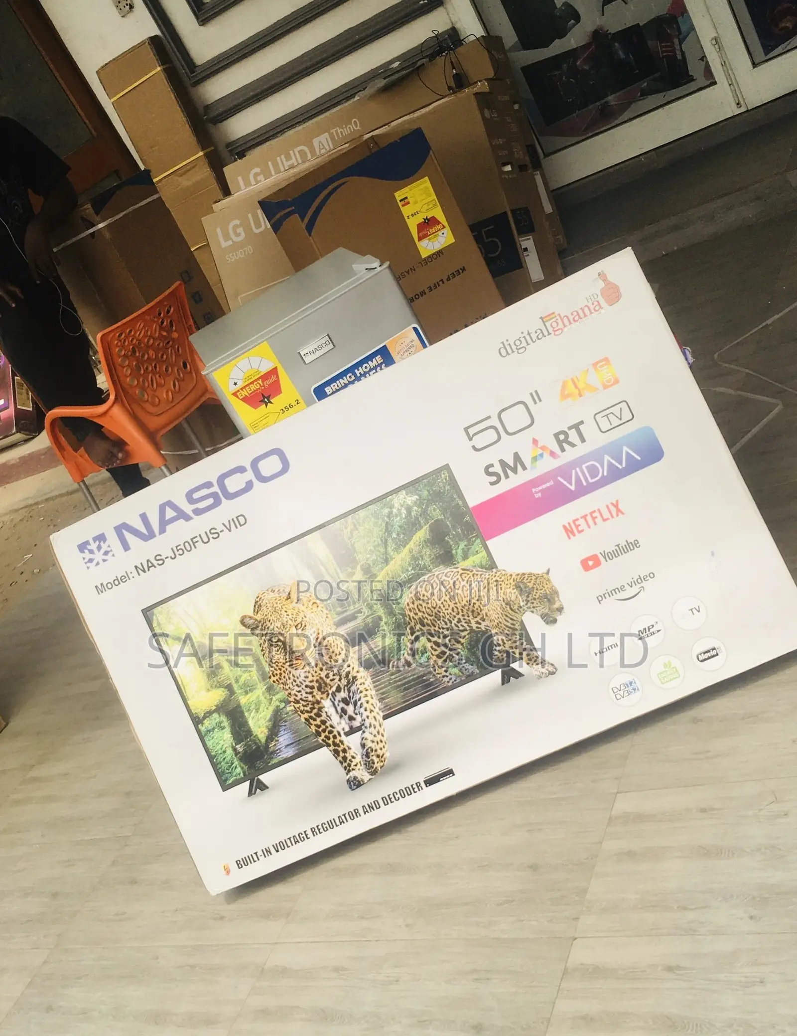 Smart Black Electric Nasco 50 Inches Glossy Led Tv