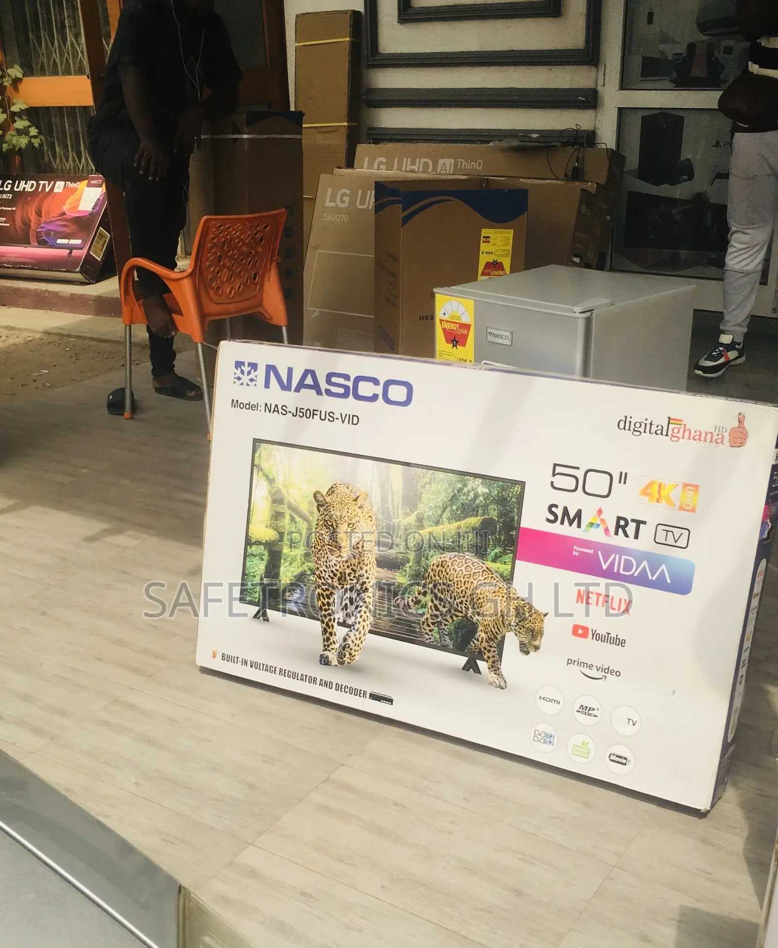 50 Inches Glossy Black Smart Nasco Electric Led Tv