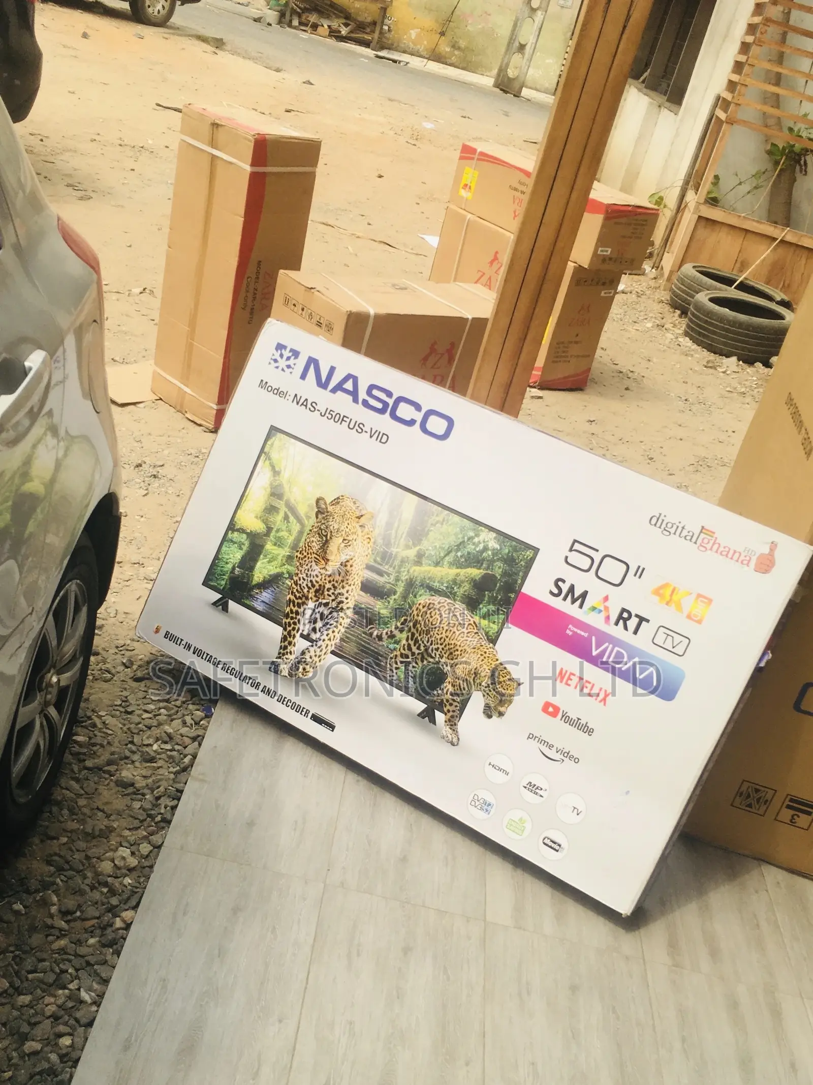 Glossy 50 Inches Black Electric Nasco Smart Led Tv