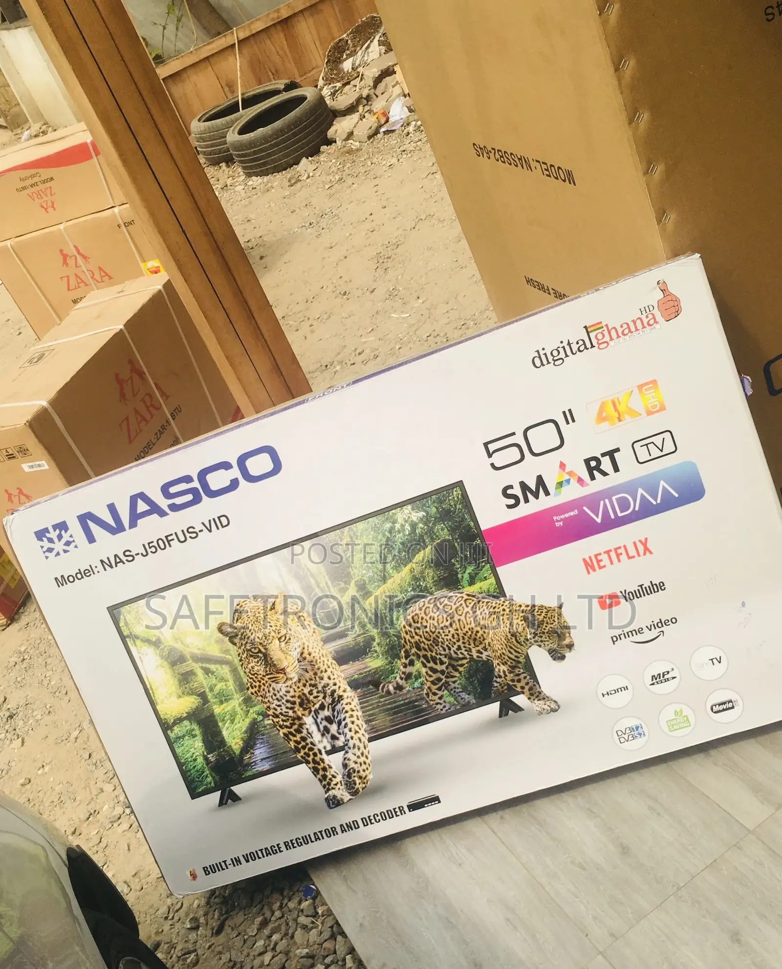 Led Glossy Nasco 50 Inches Smart Black Electric Tv