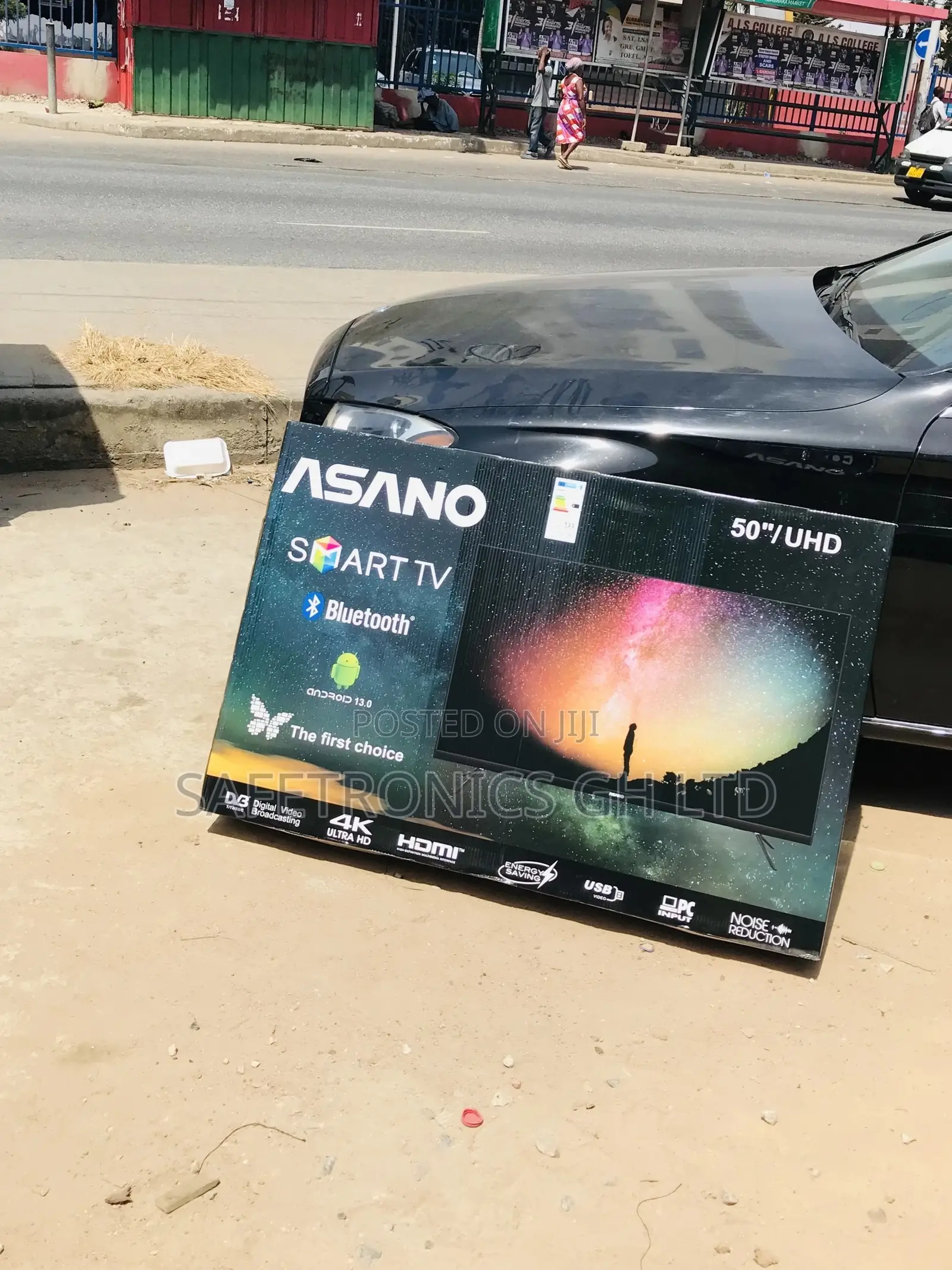 Asano 50 Inches Glossy Led Smart Electric Black UHD Tv