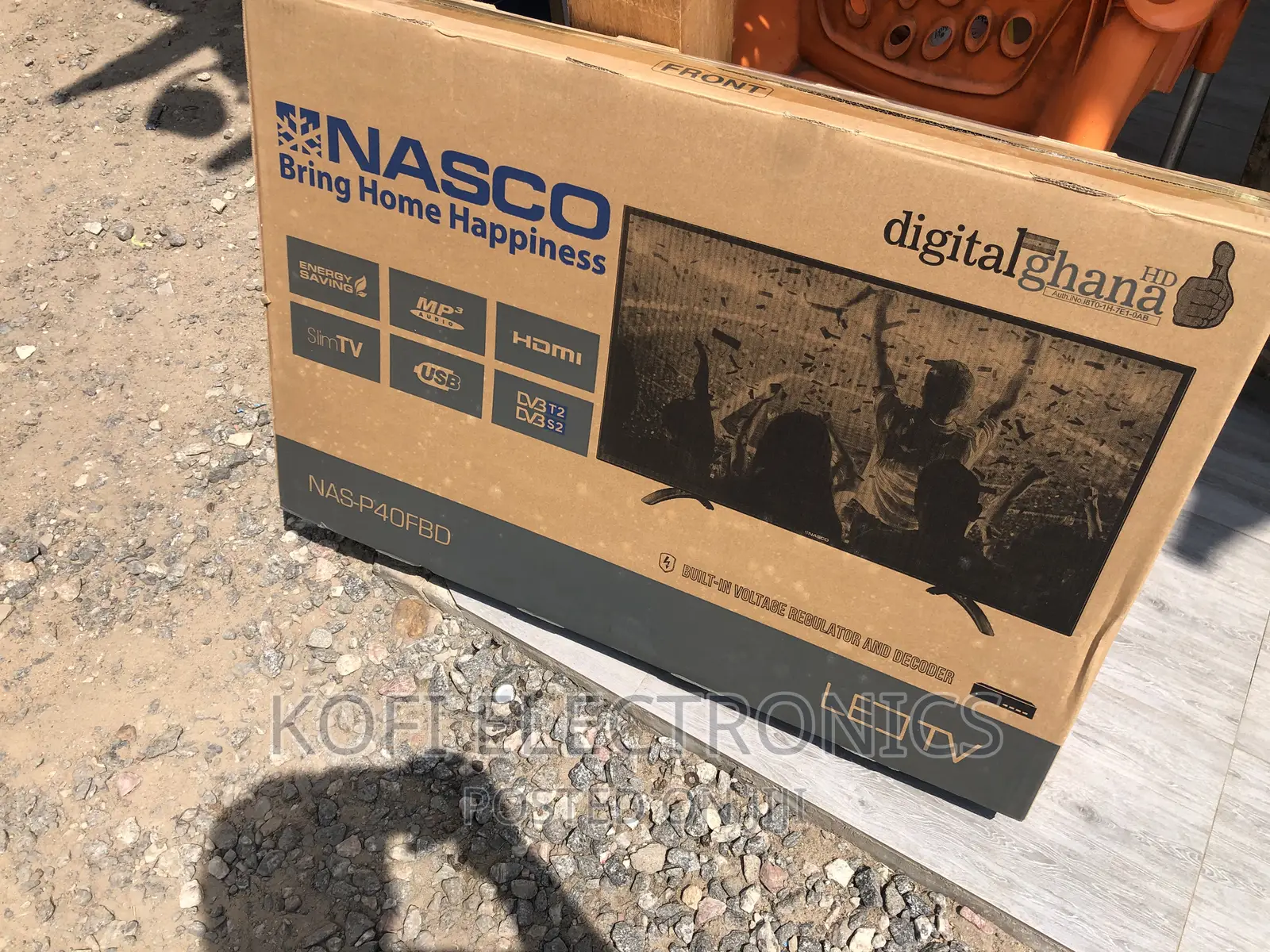 Nasco NAS - H40FB HD Satellite TV - 40" Black + Wall Mount