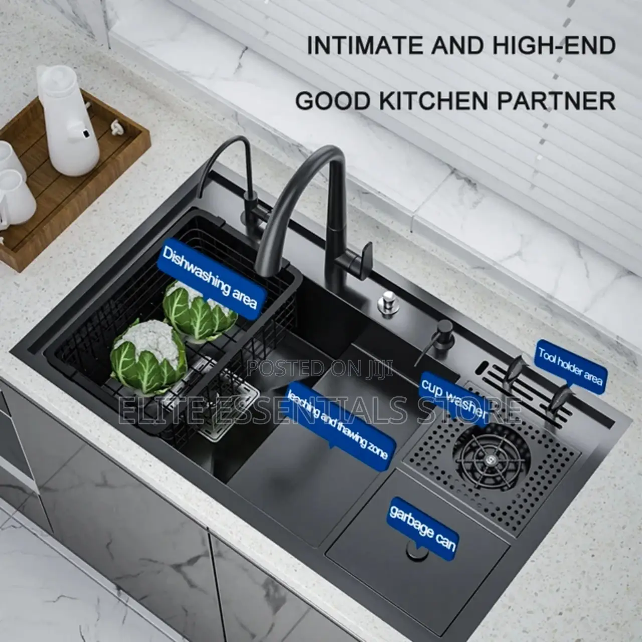 Luxury Multifunctional Smart Sink With Bin and Knife Holder