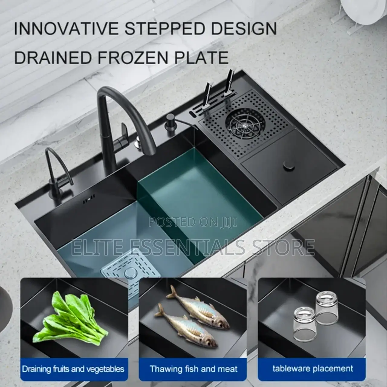 Luxury Multifunctional Smart Sink With Bin and Knife Holder