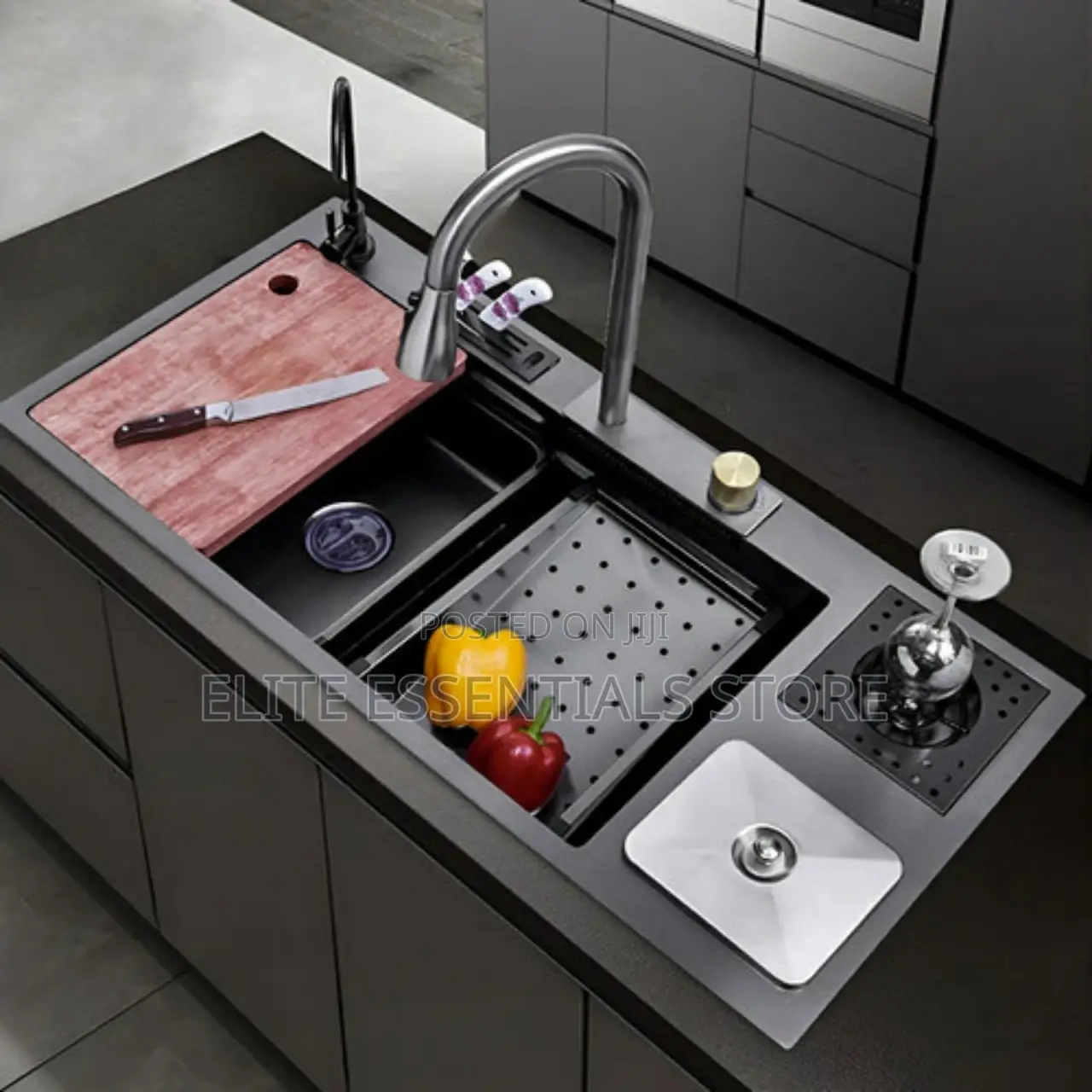 Luxury Multifunctional Smart Sink With Bin and Knife Holder