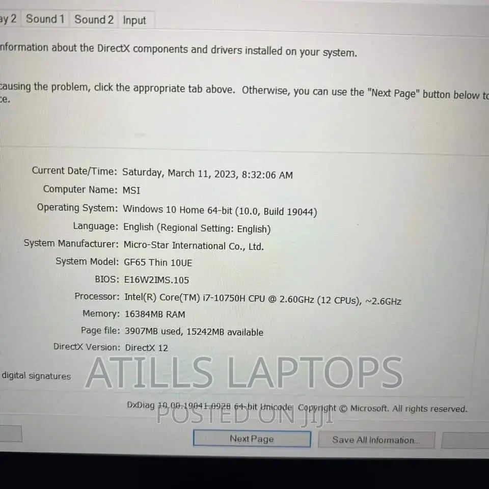 Laptop MSI GF65 Thin 10UE 16GB Intel Core I7 SSD 512GB
