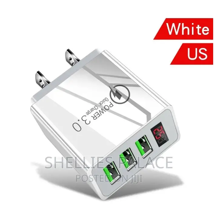 Smart Digital Display Fast Charger 5v3 . 1 A 3 Usb Adapter