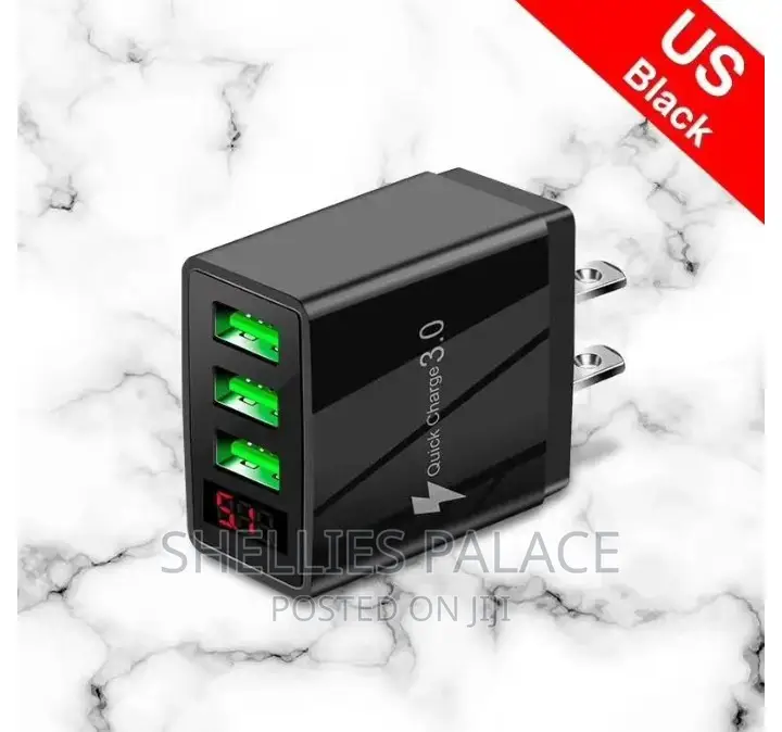 Smart Digital Display Fast Charger 5v3 . 1 A 3 Usb Adapter