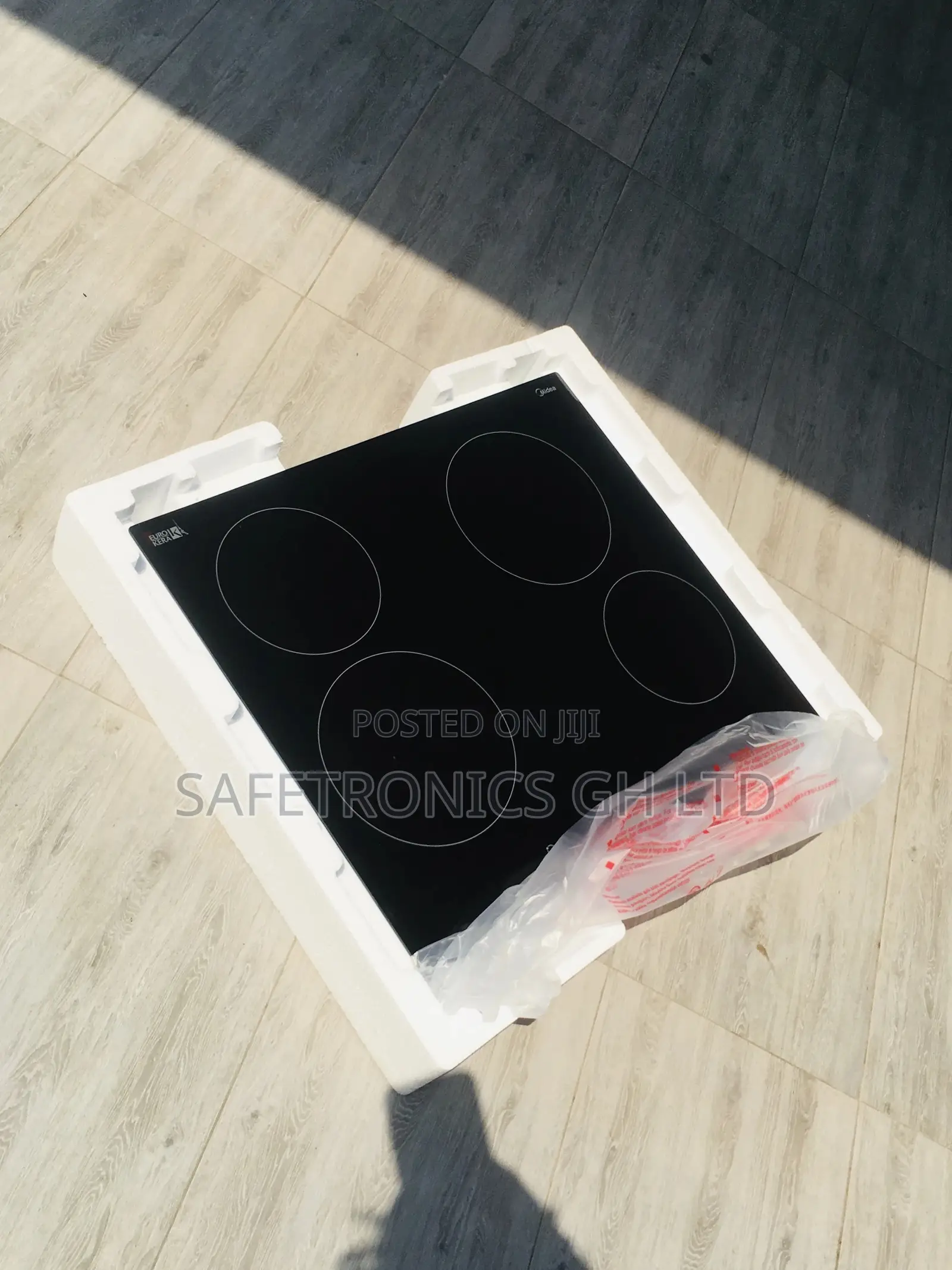 Available Midea Glass Black 4 Hobs Range Electric Cooker