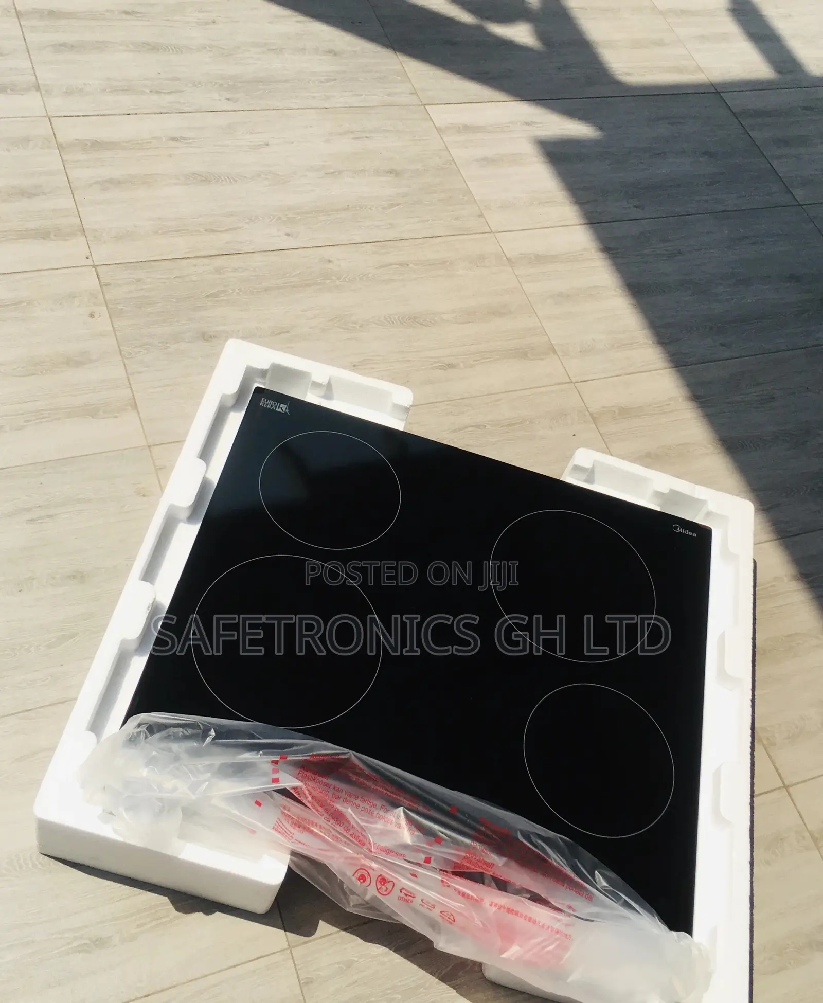 Adjustable Black Midea 4 Hobs Cooker Range Glass Electric