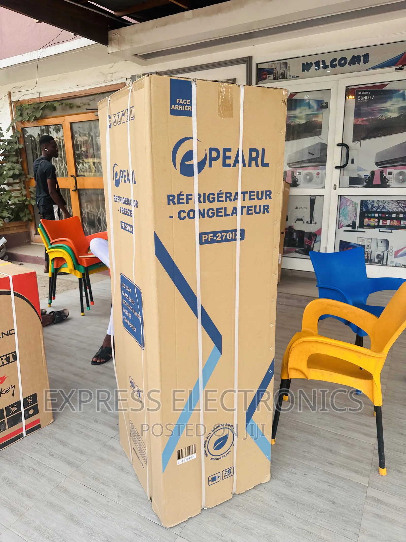 Authentic Sleek Double Door Fridge Pearl Pf-270ix