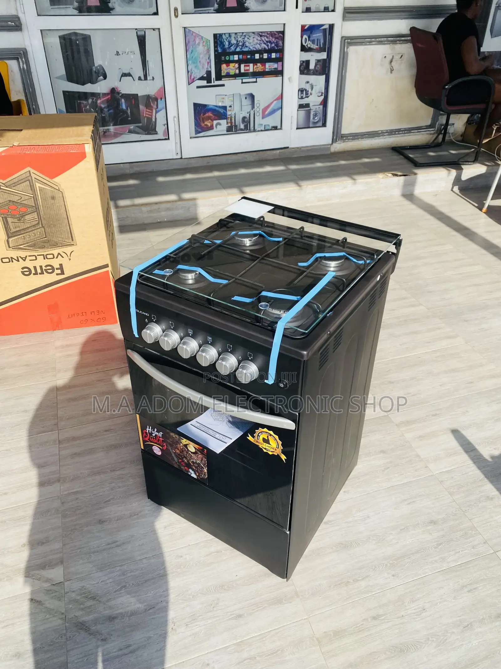 Lovely Design Volcano 50x50(Black)4 Gas Burner With Oven.