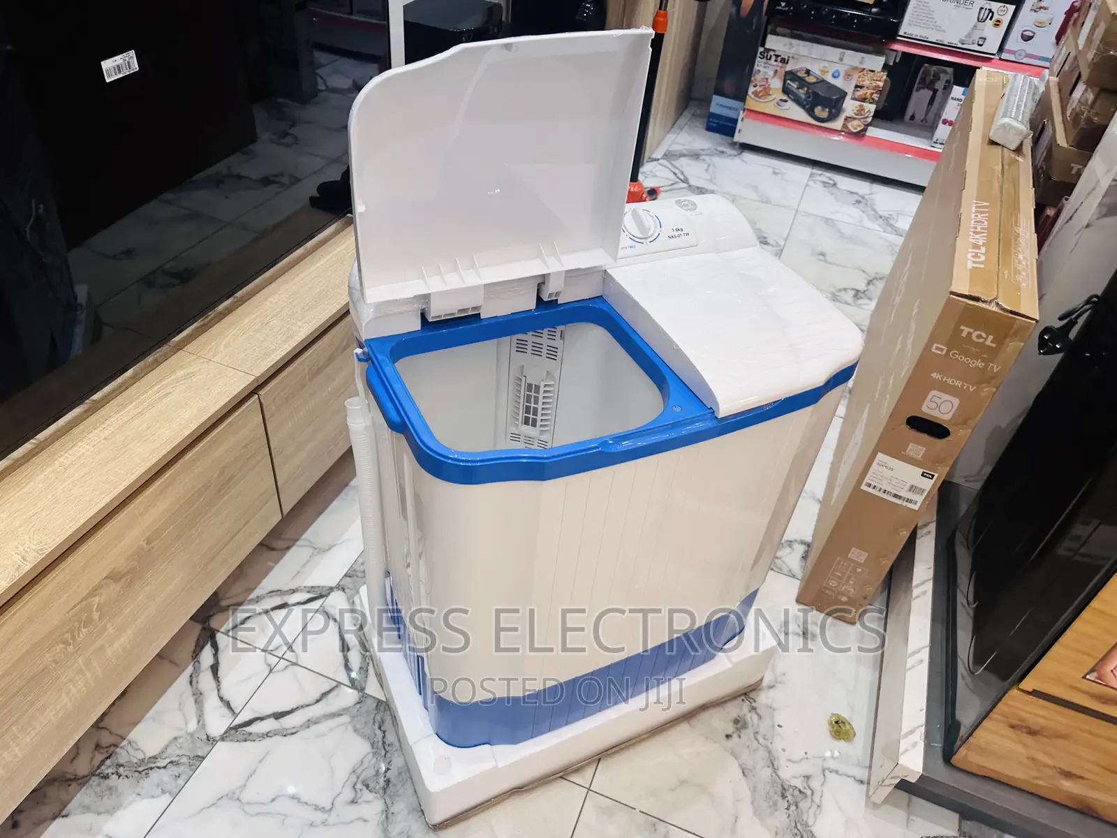 White Authentic Washing Machine 7kg Topload Twintub