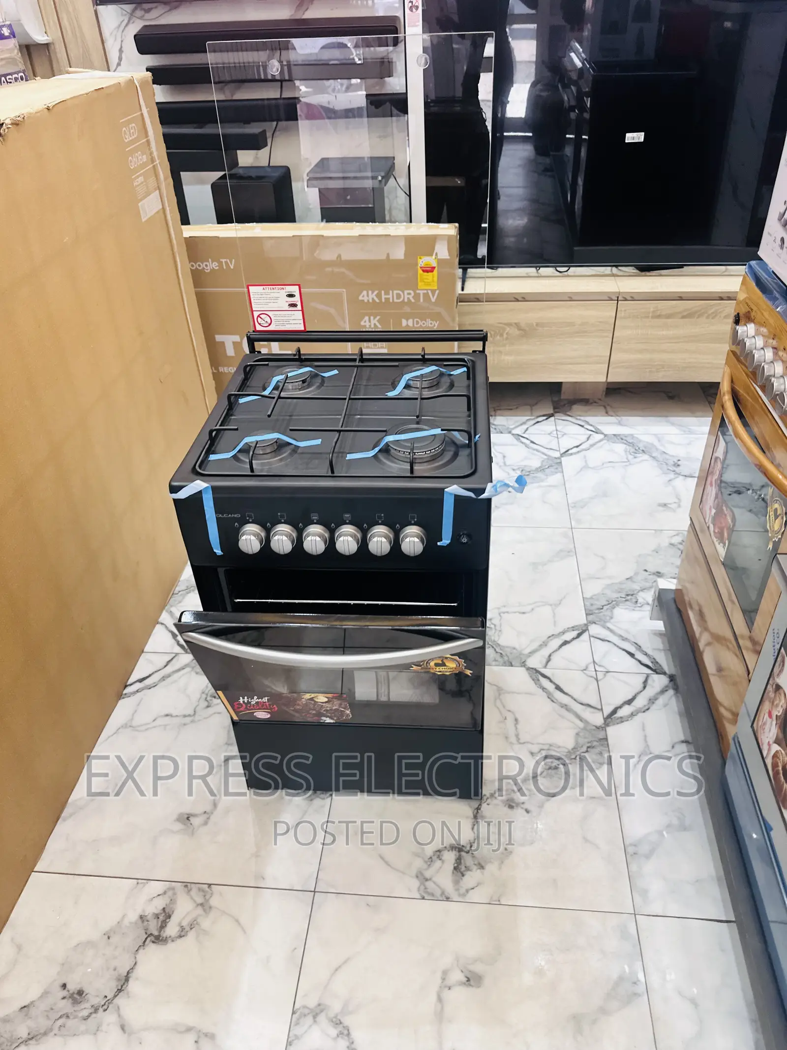 Fabulous Job Gas Cooker Oven Grill 4burner 50/50 Black