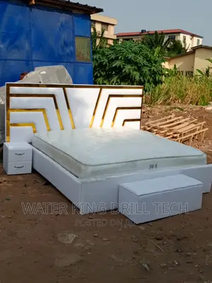 King Size Bed Frames With Mattress, Side Drawers and Ottoman