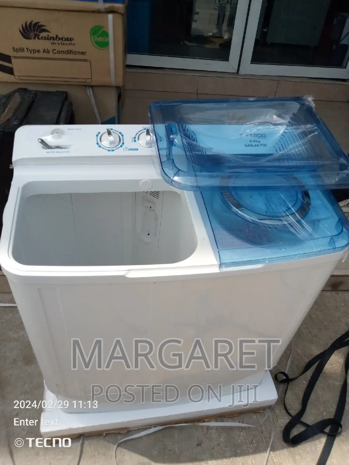 Nasco Twin Top Washing Machine 8kg