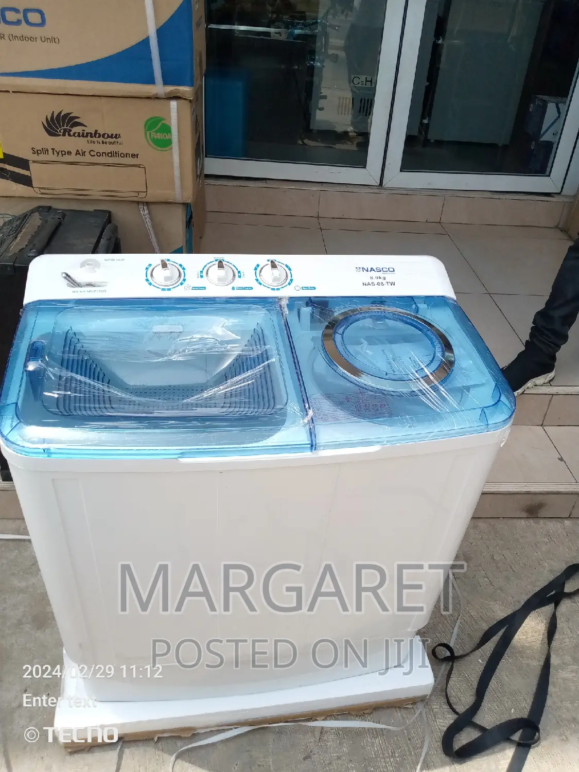 Nasco Twin Top Washing Machine 8kg