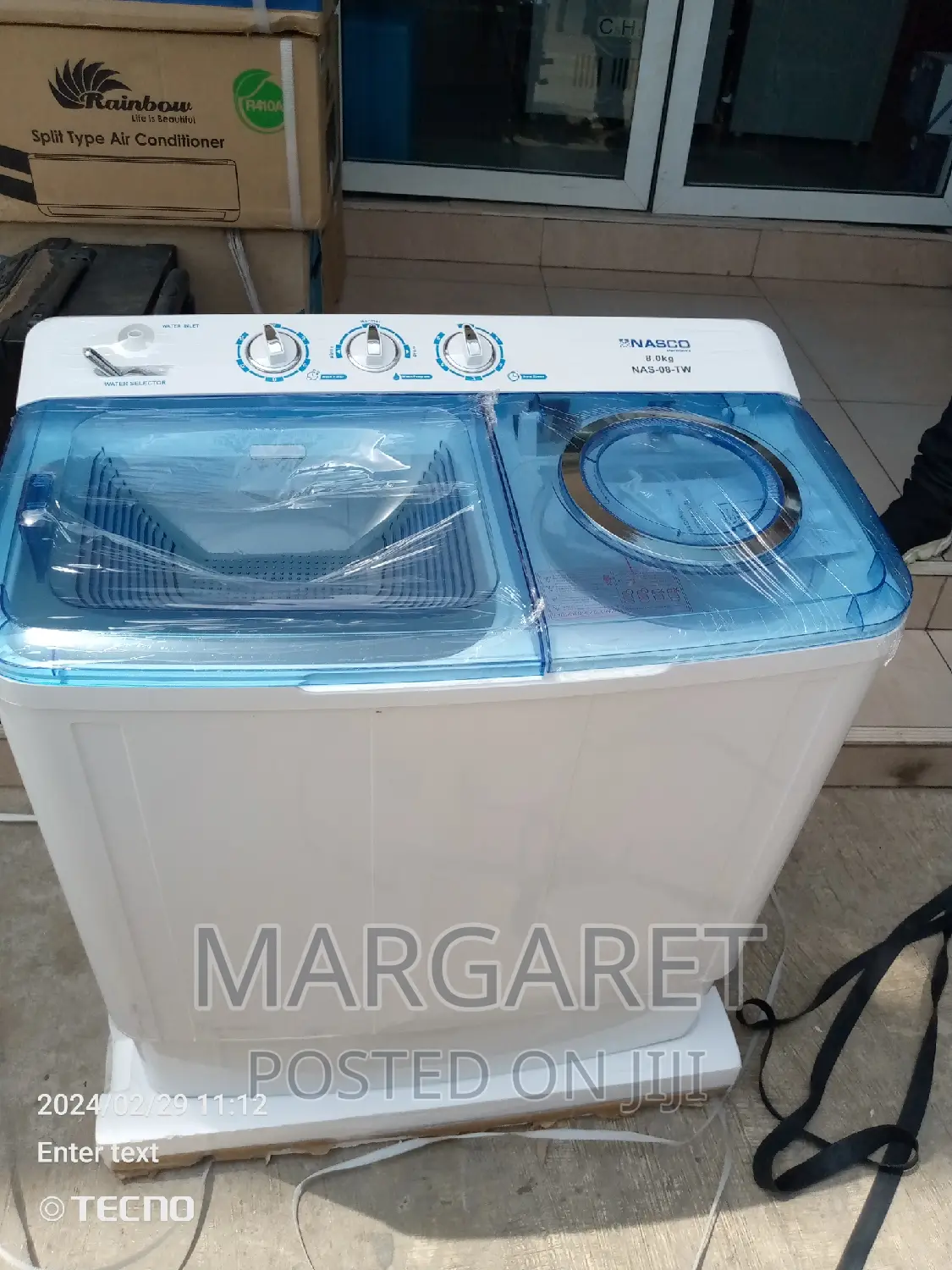 Nasco 8kg Twin Top Washing Machine Semi Automatic