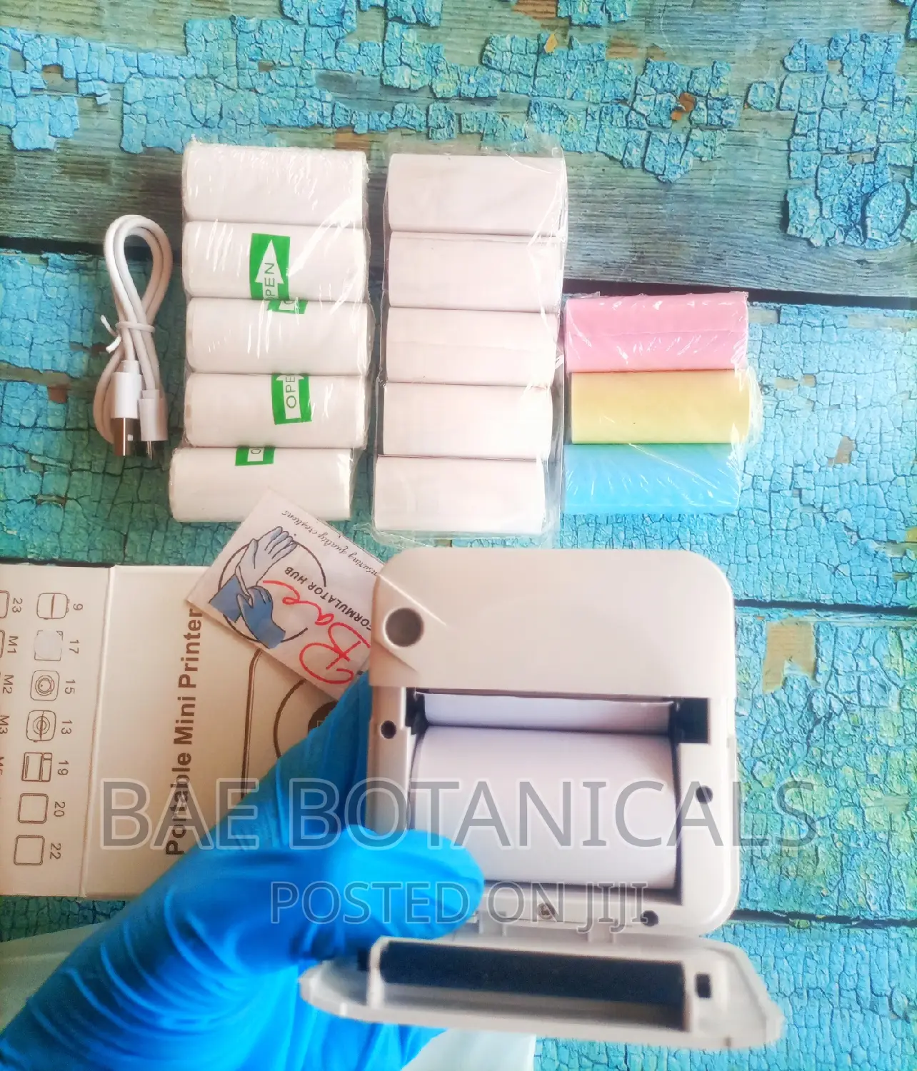 Mini Thermal Printer Set With 14 Paper Rolls