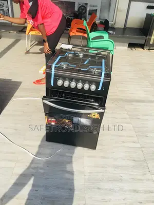 Oven With Grill 50x50 Glass Lid 4 Gas Cooker Volcano Black