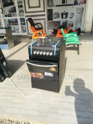 50x50 4 Gas Cooker Oven With Grill Volcano Glass Lid Black