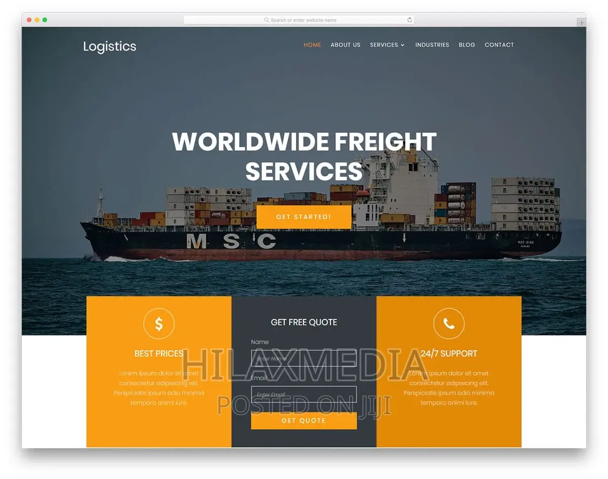Shipping and Logistics Website With Tracking