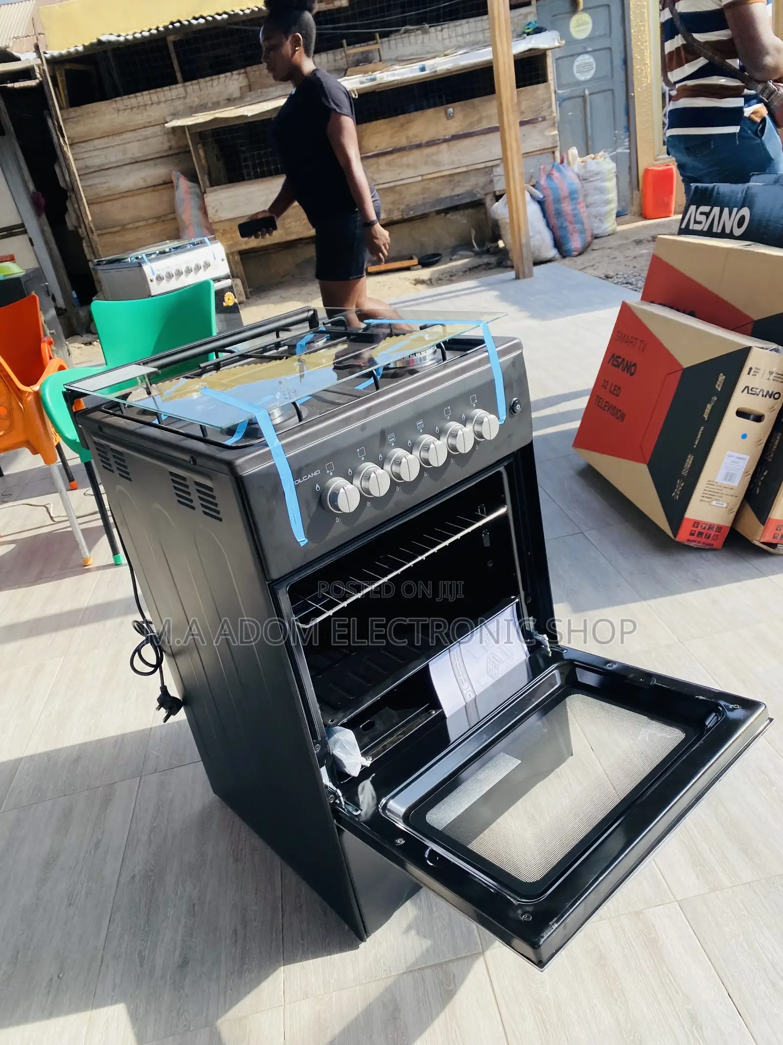 Shop Quality Volcano 50x50 4 Gas Burner + Oven(Black).