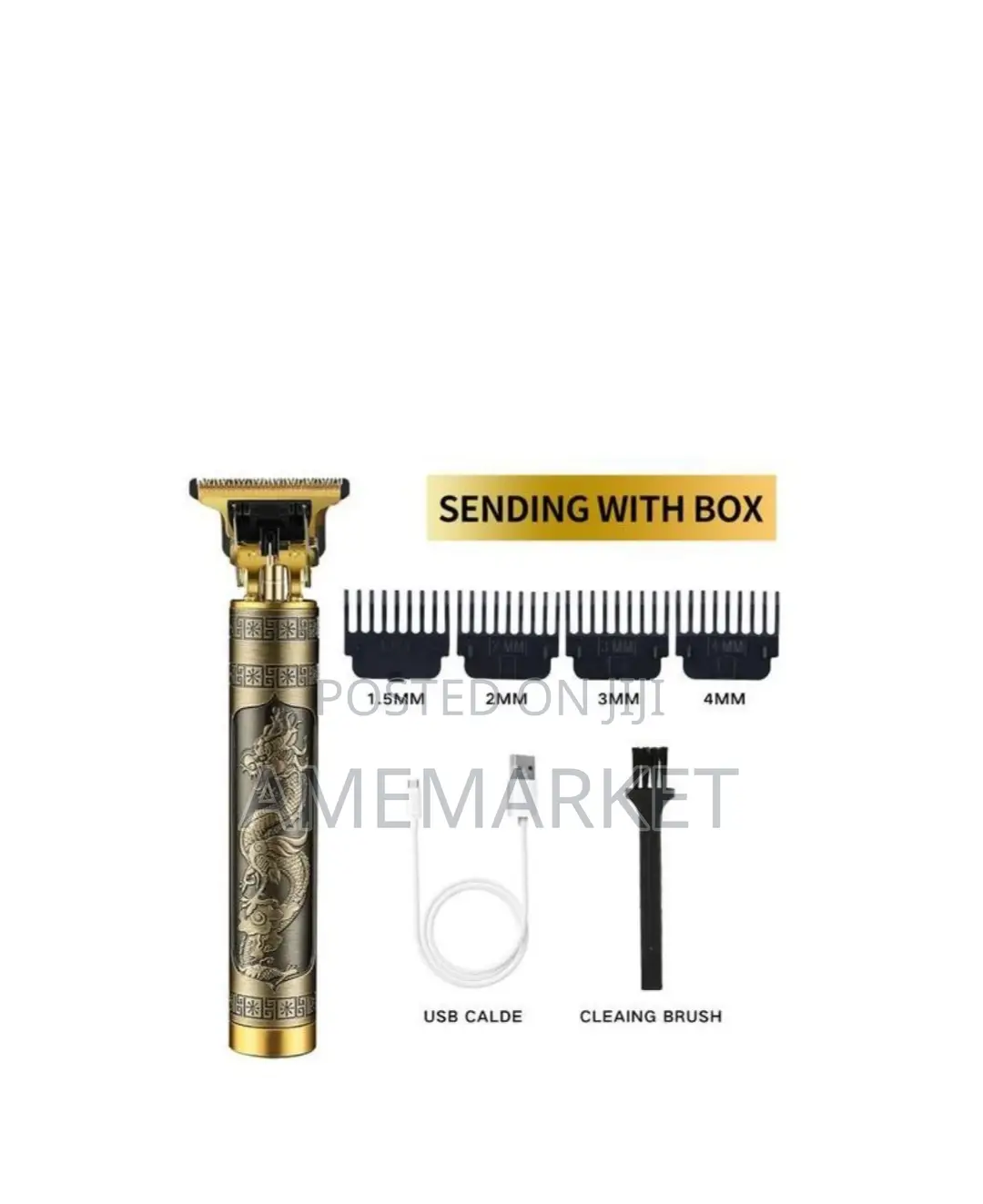 Rechargeable Hair Clipper. Cordless Baldhead T-Blade Dragon