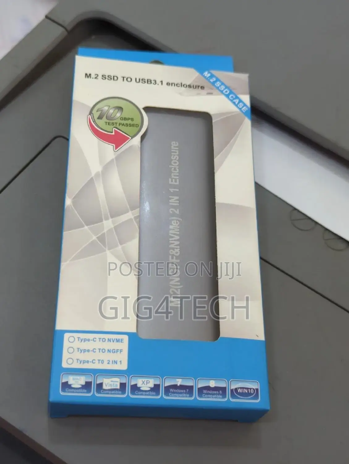M.2 SSD Case Type-C to NGFF Nvme 2in1 Hard Drive Enclosure