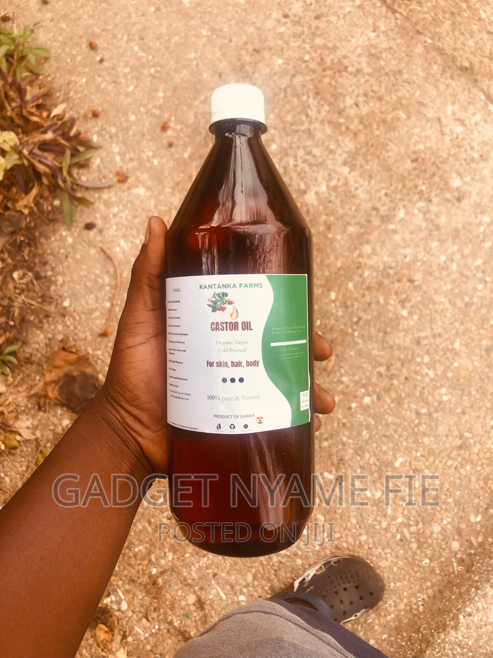 1 Liter Pure Virgin Cold-Pressed Castor Oil