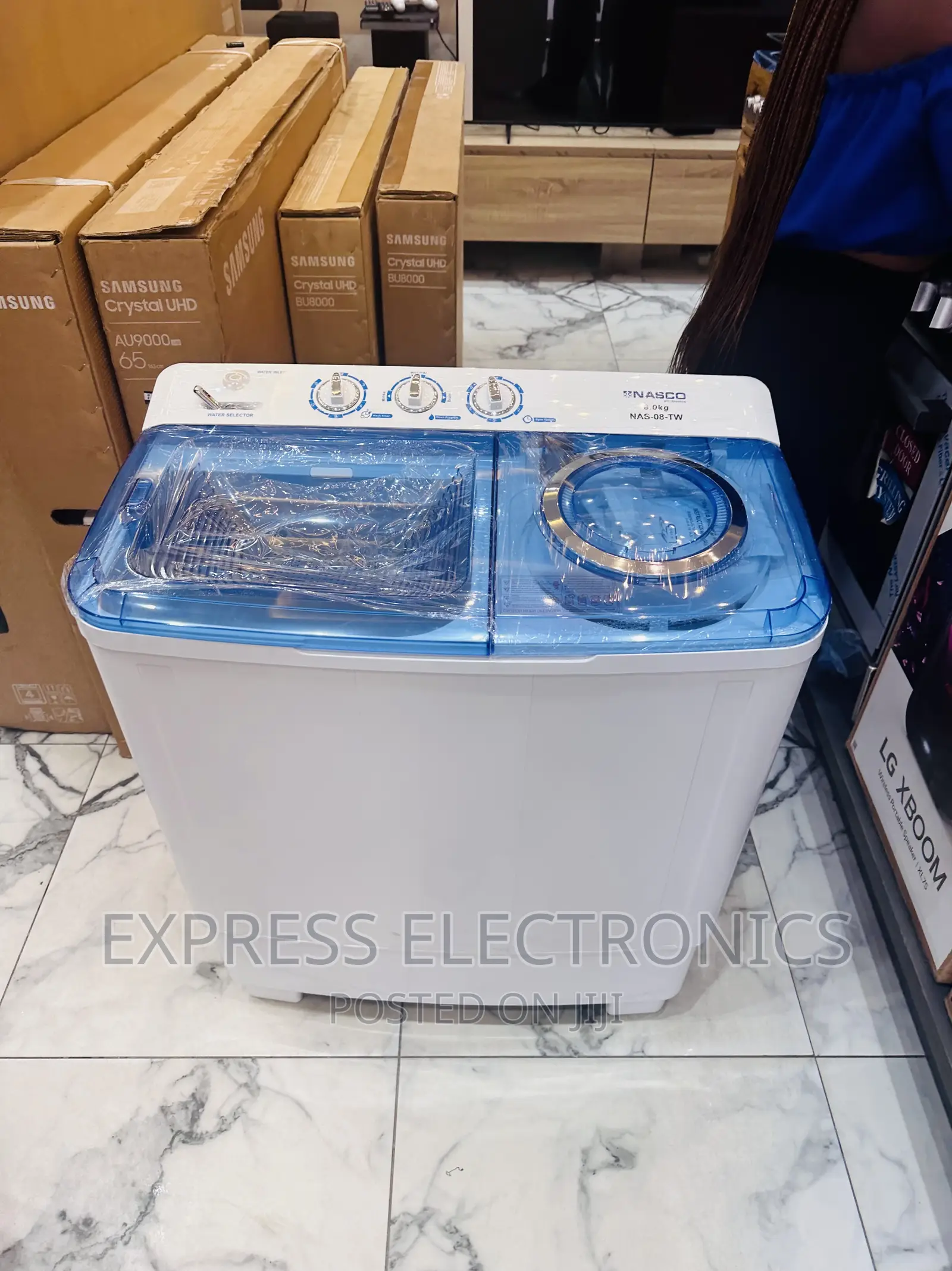 Call  Nasco Twintub Washing Machine 8kg Topload