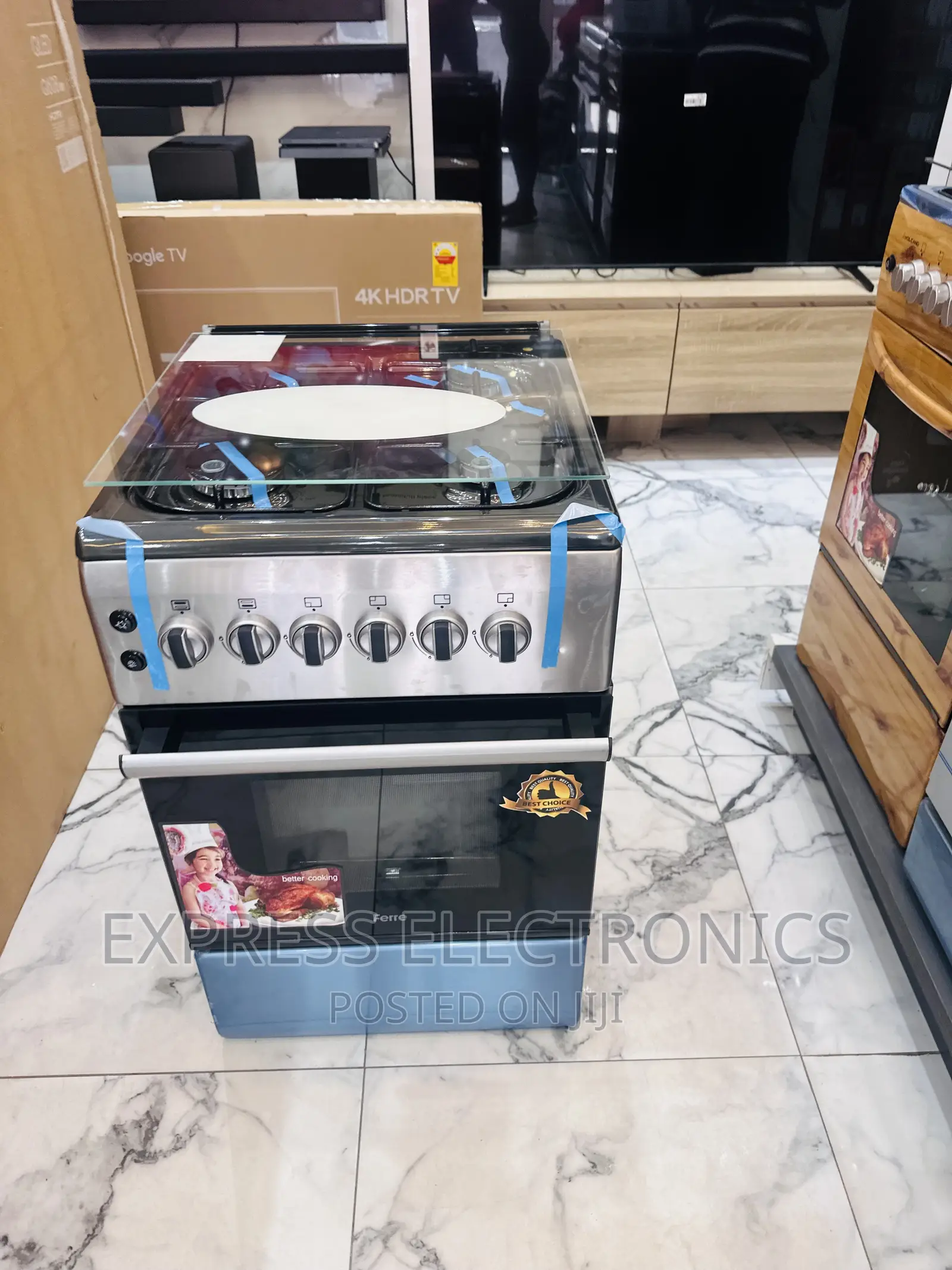 New Line 50/60 Gas Cooker Oven Grill Rotisserie 4burner