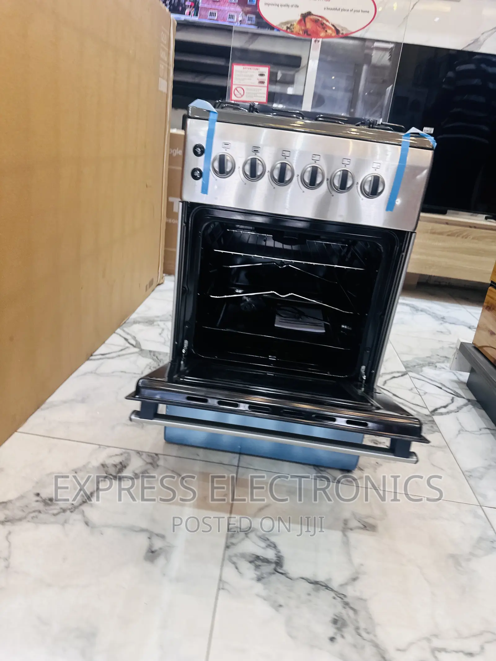 Elegant Design Sliver Gas Cooker Oven Grill 50/60 4burner