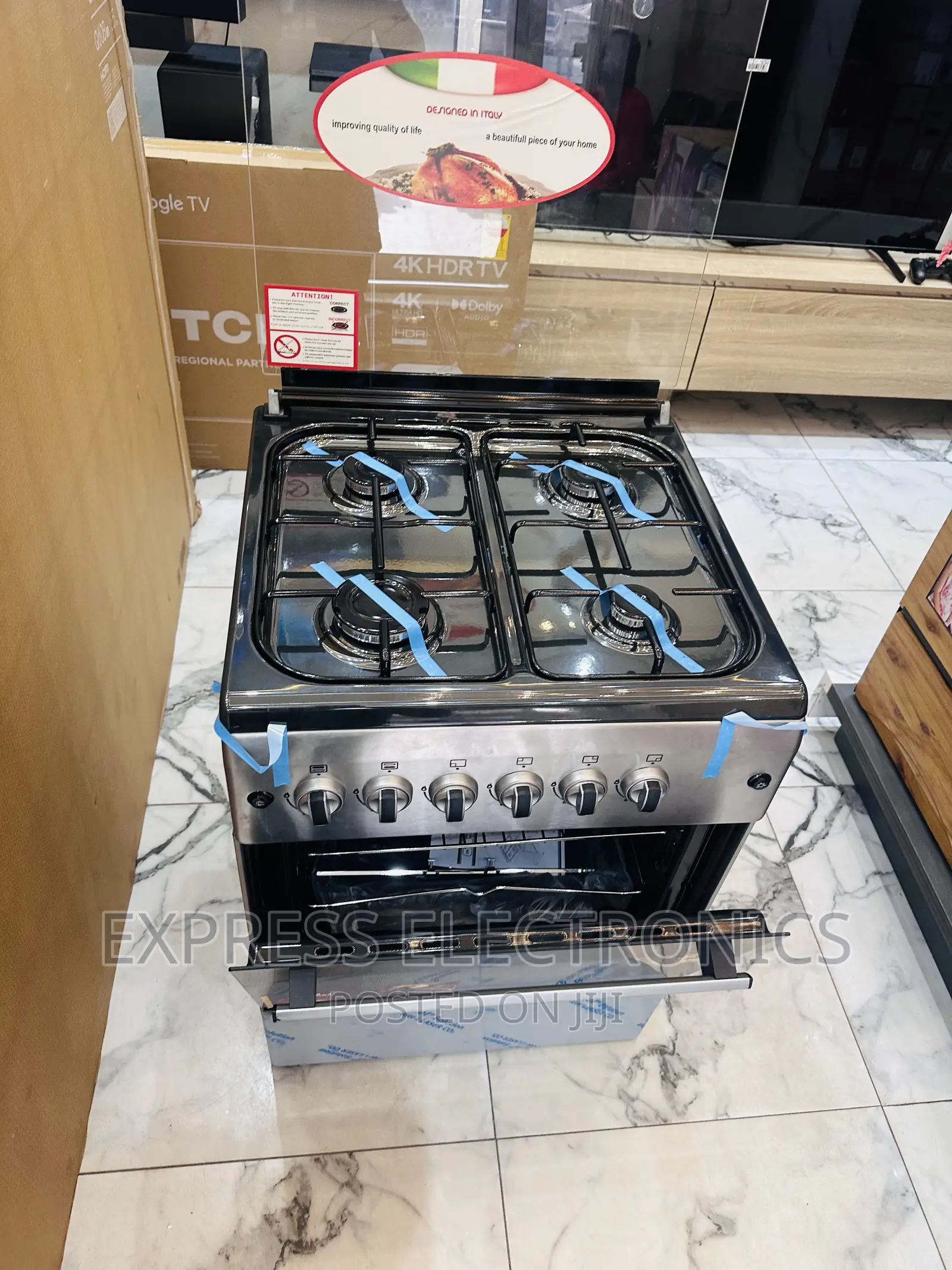 Text 10gig for 60/60 Gas Cooker Rotisserie 4burner