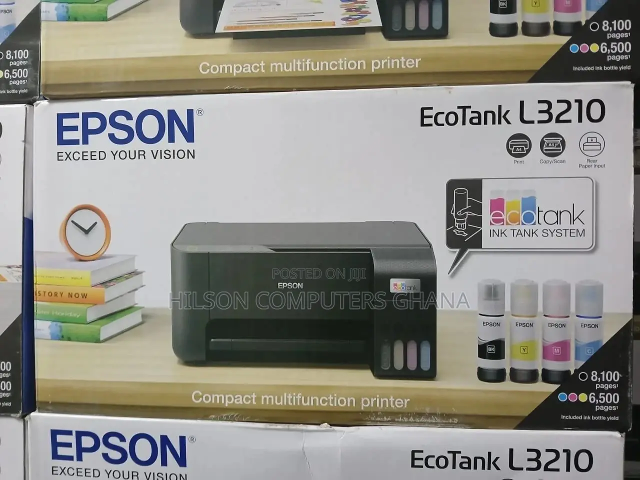 Epson Ecotank L3210 A4 All-in-One Ink Tank Printer – Black
