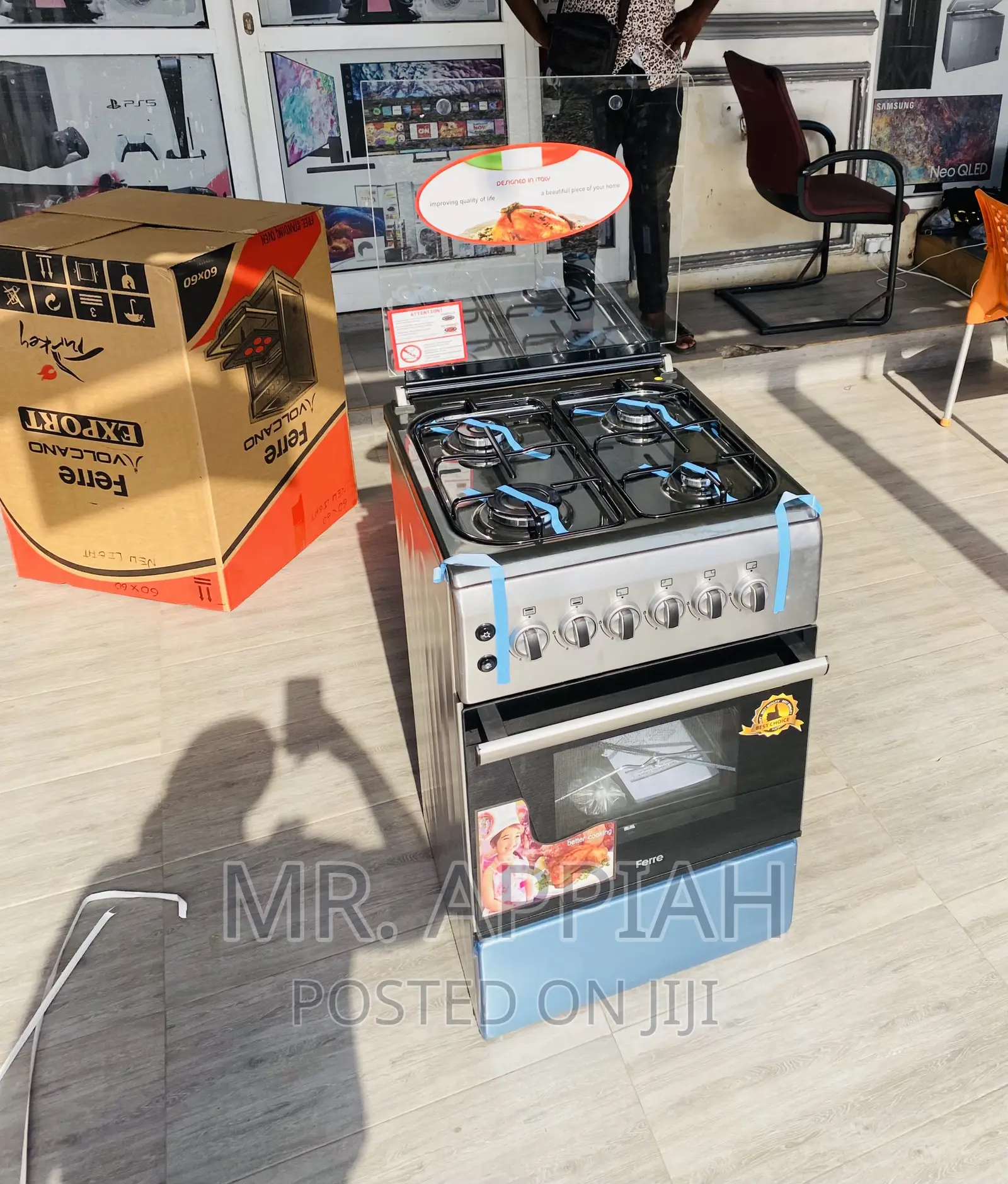 Ferre 50x60 Auto Ignition Chicken Rotisserie 4 Gas Burner.
