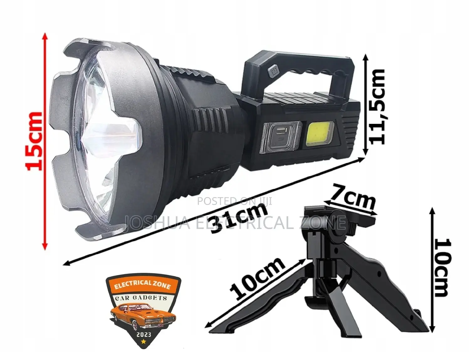 Spotlight Flashlight, Security Rechargeable High Lumens Led