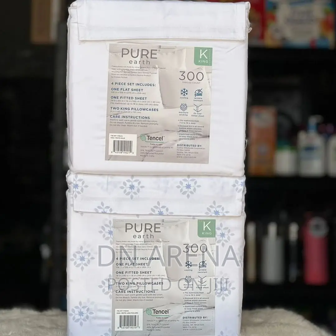 300 Count Pure Earth Tencel Blend 4-Piece Sheetsetking Size