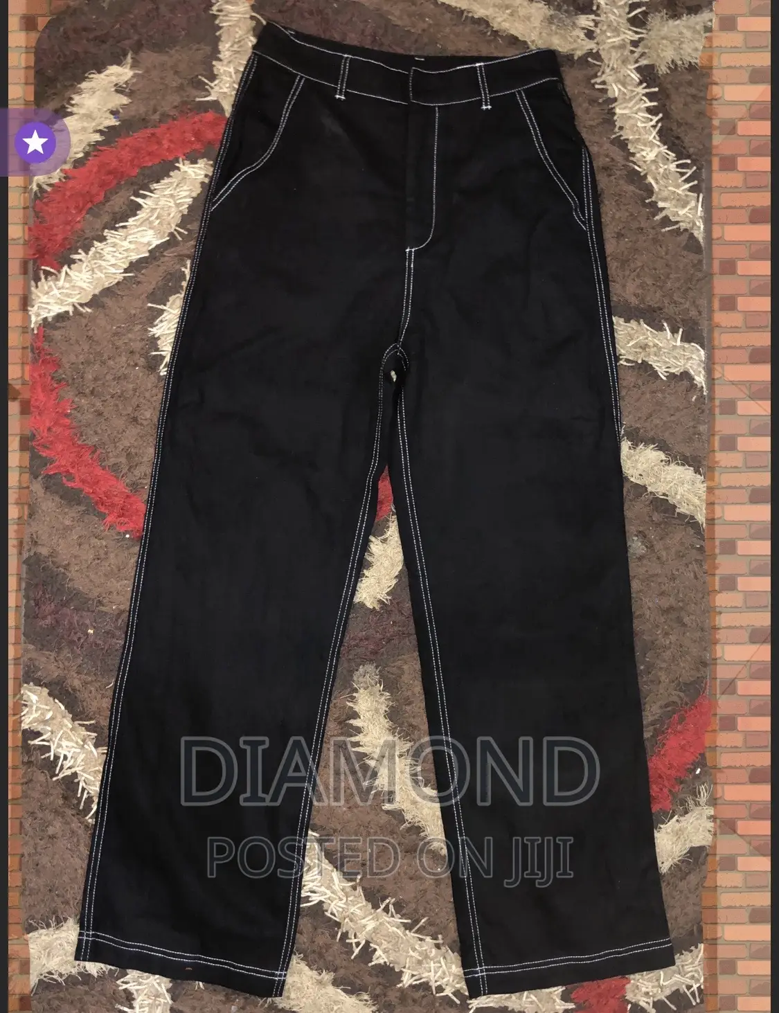 Black Trouser With White Stitches