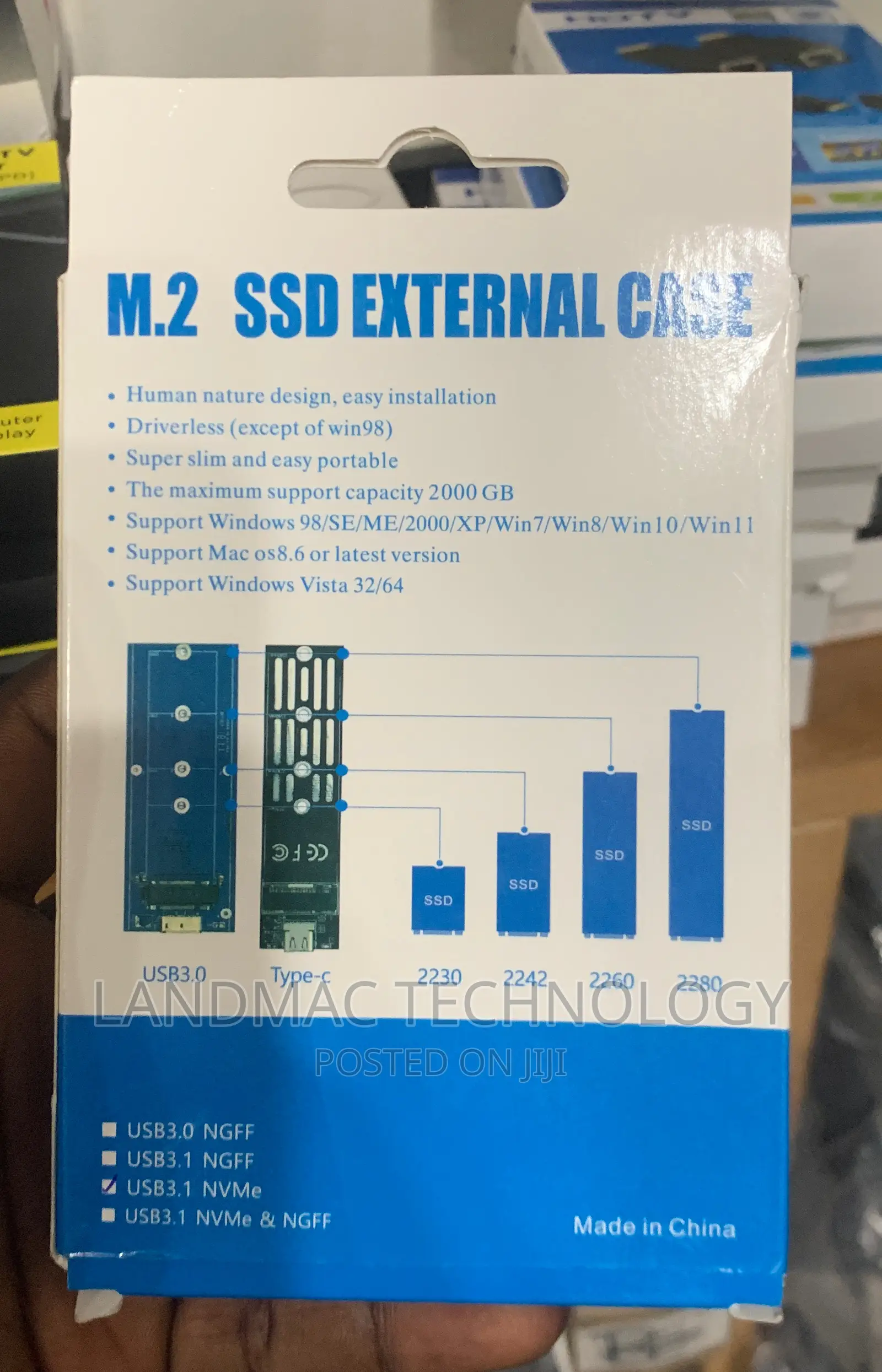 M2 SSD Nvme Enclosure M.2 to USB 3.1 SSD Box Case for M.2 PC