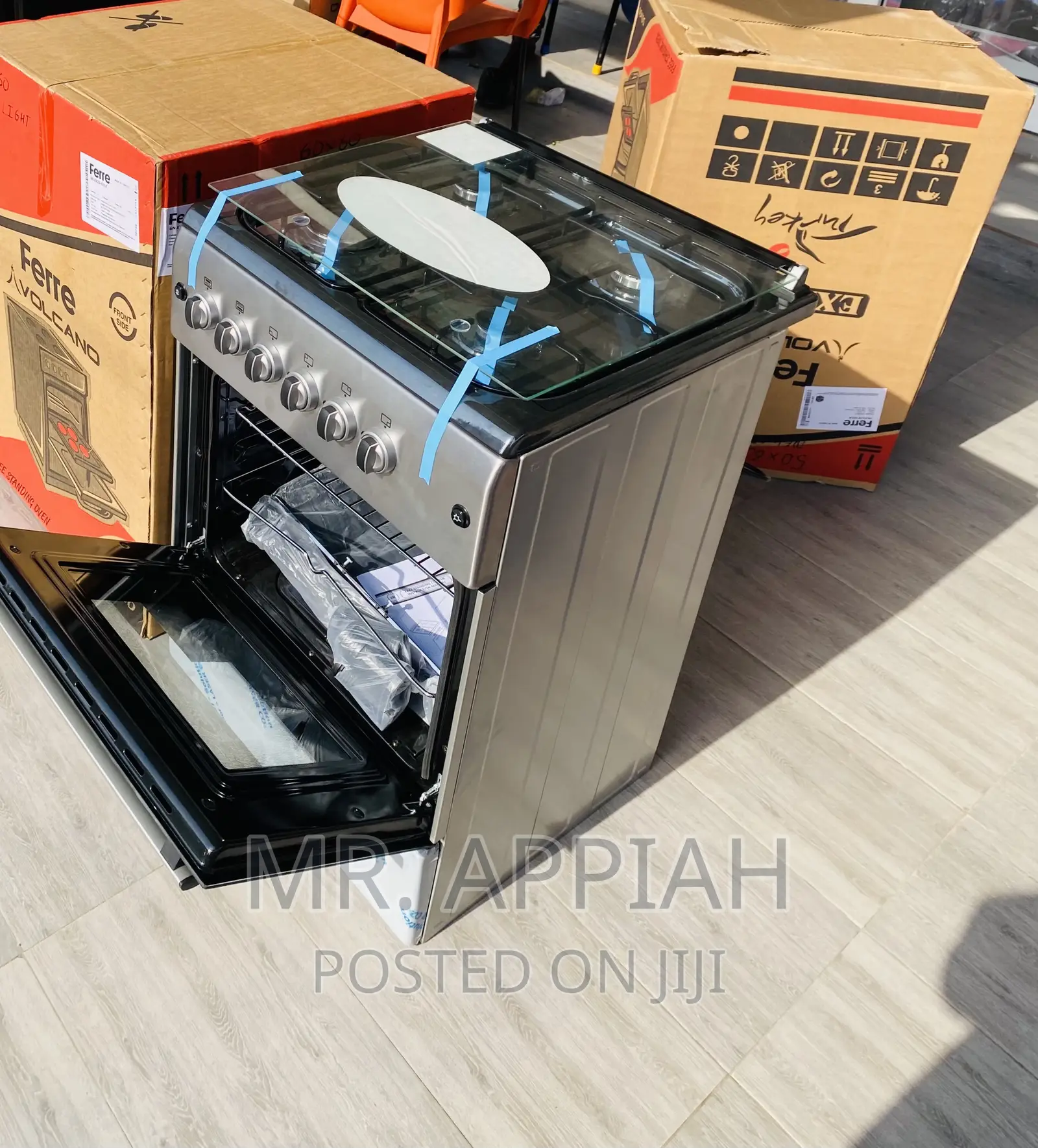 Anti-Rust Ferre 60x60 Auto Ignition 4 Gas Burner + Oven.