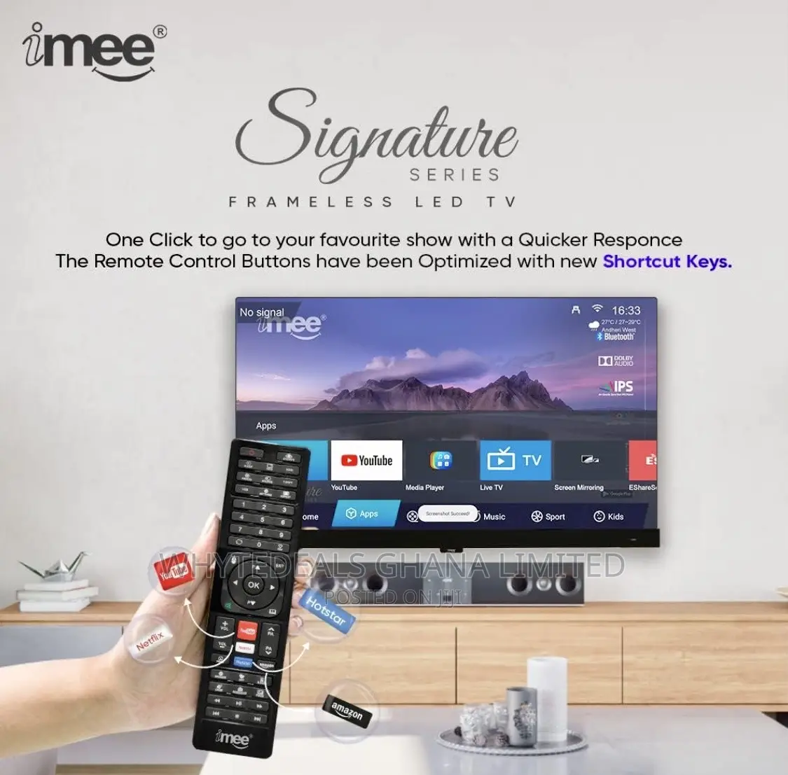 Signature 50” Uhd Smart Android Frameless LED TV 2024 USB
