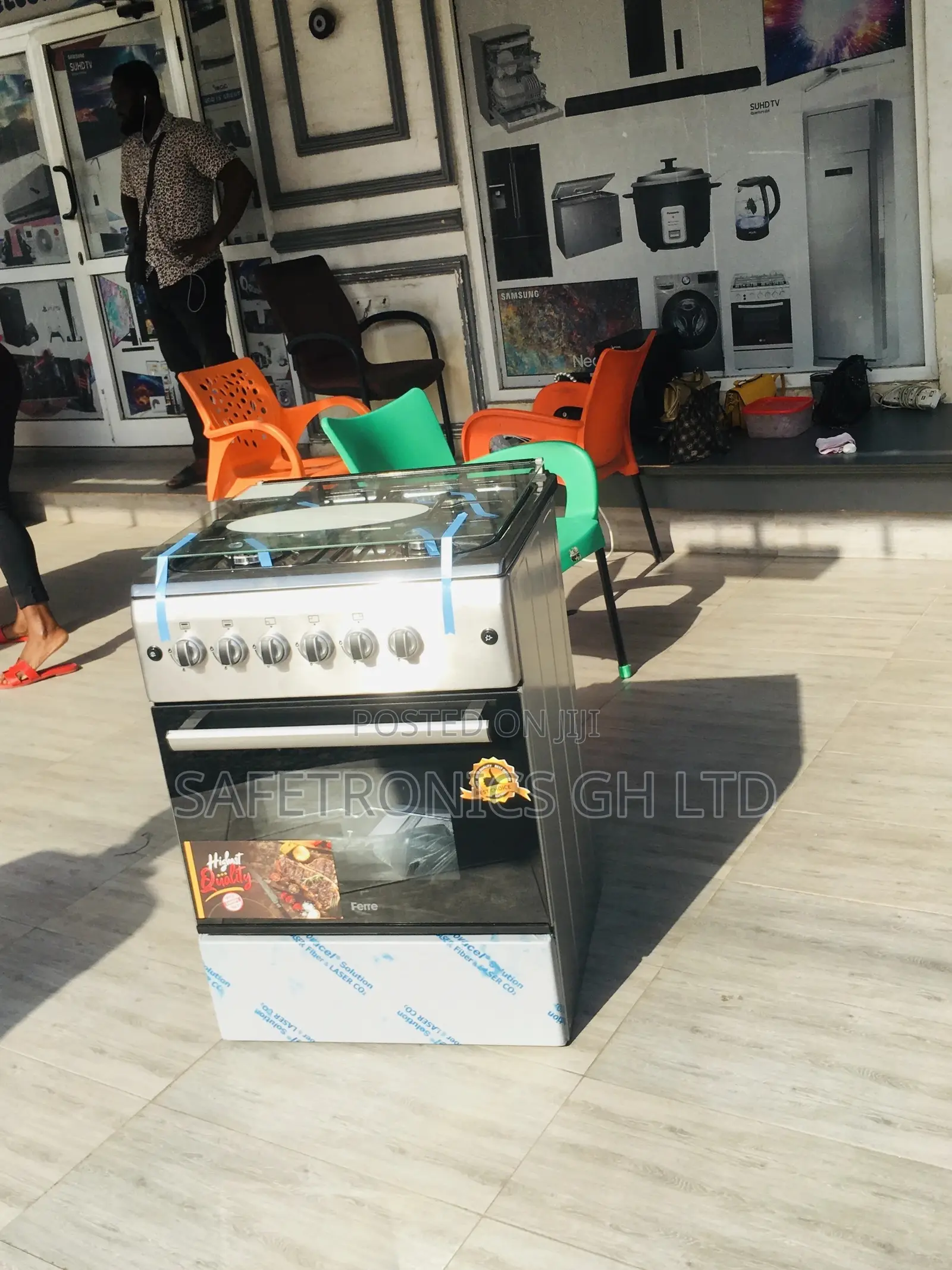 Glass Lis 4 Gas Cooker 60x60 Oven With Grill Ferre