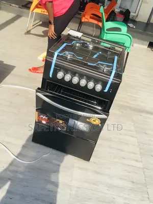 Oven With Grill Volcano 4 Gas Cooker 50x50 Black