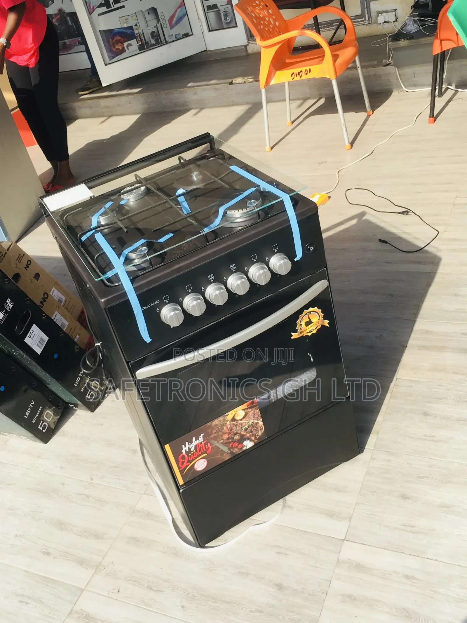 Volcano 4 Gas Cooker Oven With Grill 50x50 Black